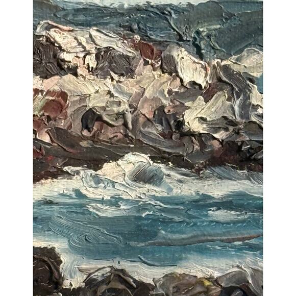 Vintage Framed Oil on Canvas Painting Portland Head Lighthouse, Maine Signed - Picture 7 of 16